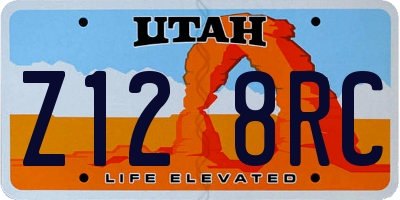 UT license plate Z128RC