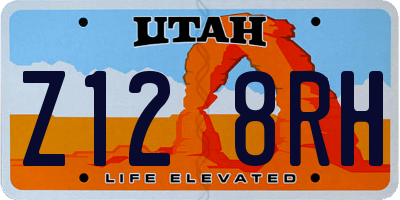 UT license plate Z128RH