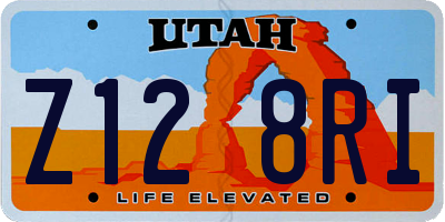 UT license plate Z128RI