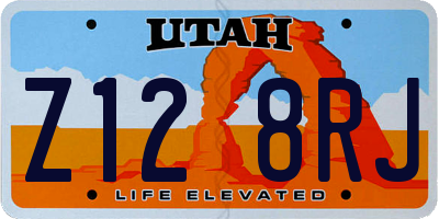 UT license plate Z128RJ
