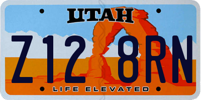 UT license plate Z128RN