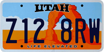 UT license plate Z128RW