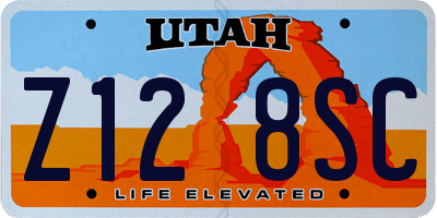 UT license plate Z128SC