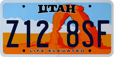 UT license plate Z128SF