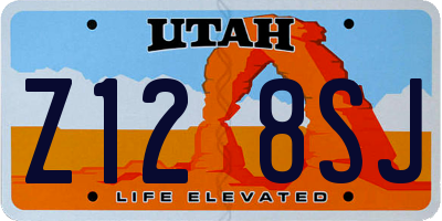 UT license plate Z128SJ
