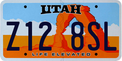 UT license plate Z128SL