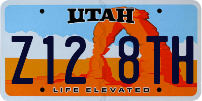 UT license plate Z128TH