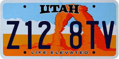UT license plate Z128TV