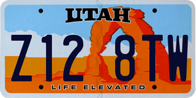 UT license plate Z128TW