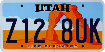 UT license plate Z128UK