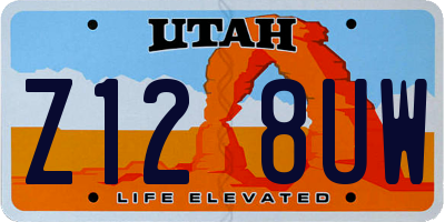 UT license plate Z128UW
