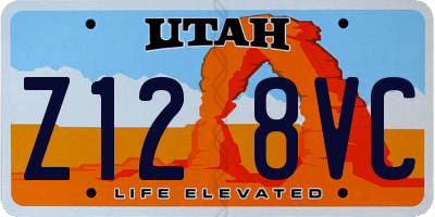 UT license plate Z128VC