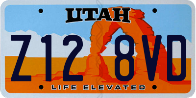 UT license plate Z128VD