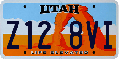 UT license plate Z128VI