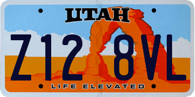 UT license plate Z128VL