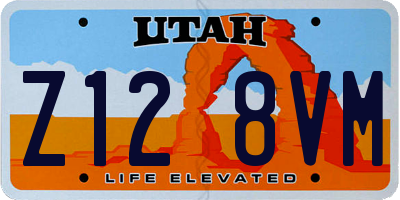 UT license plate Z128VM