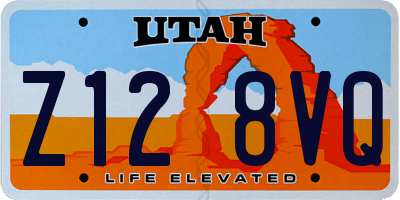 UT license plate Z128VQ
