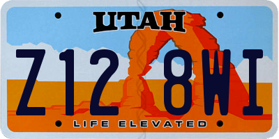 UT license plate Z128WI