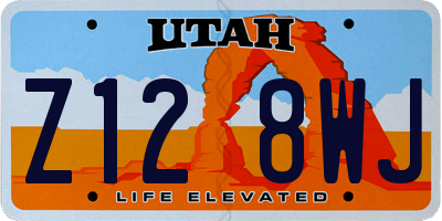 UT license plate Z128WJ