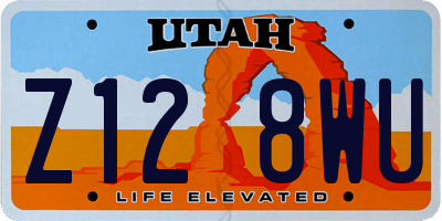 UT license plate Z128WU