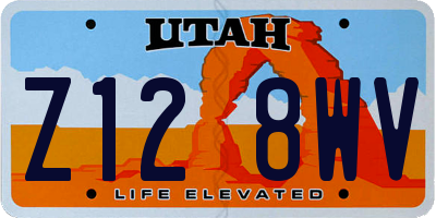 UT license plate Z128WV
