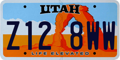UT license plate Z128WW