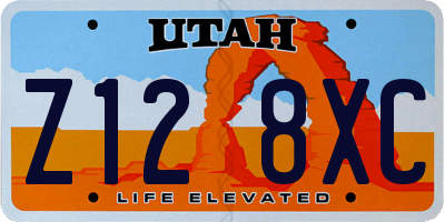 UT license plate Z128XC