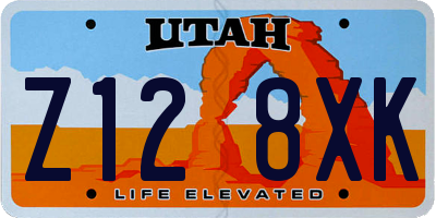 UT license plate Z128XK