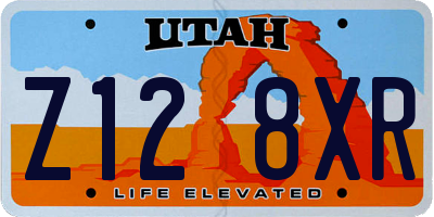 UT license plate Z128XR
