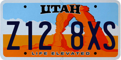 UT license plate Z128XS