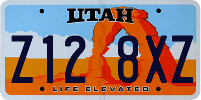 UT license plate Z128XZ