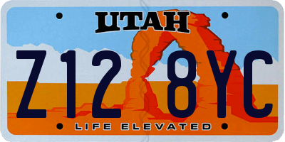 UT license plate Z128YC