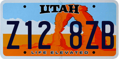 UT license plate Z128ZB