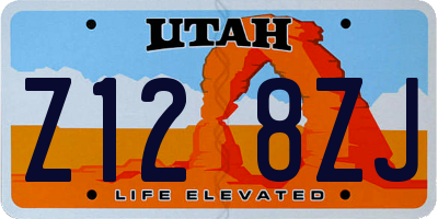 UT license plate Z128ZJ