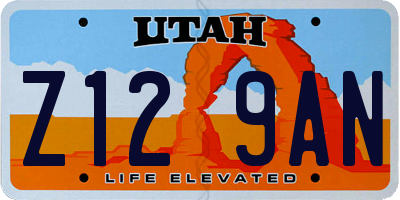 UT license plate Z129AN
