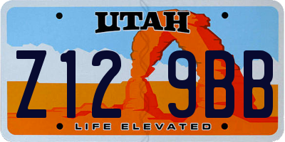UT license plate Z129BB