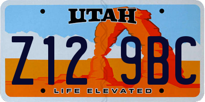 UT license plate Z129BC