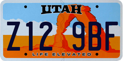 UT license plate Z129BF