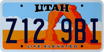 UT license plate Z129BI