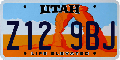 UT license plate Z129BJ
