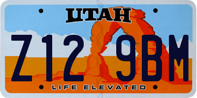 UT license plate Z129BM