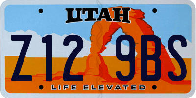 UT license plate Z129BS
