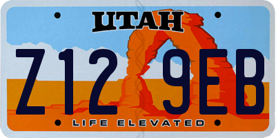 UT license plate Z129EB