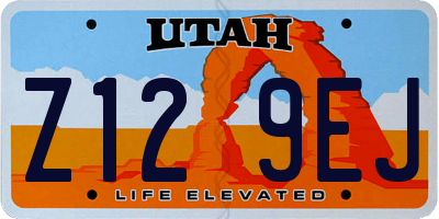 UT license plate Z129EJ
