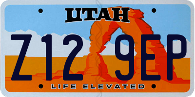 UT license plate Z129EP