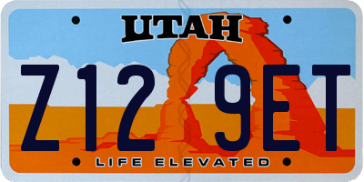 UT license plate Z129ET