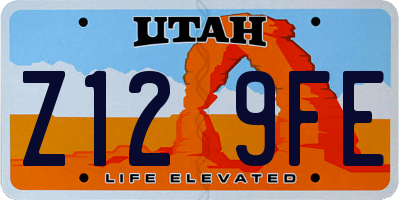 UT license plate Z129FE