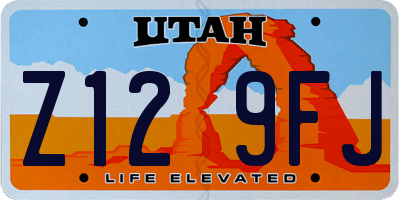 UT license plate Z129FJ