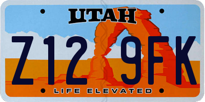 UT license plate Z129FK