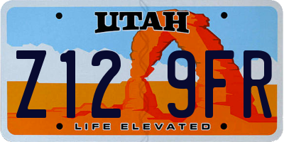 UT license plate Z129FR